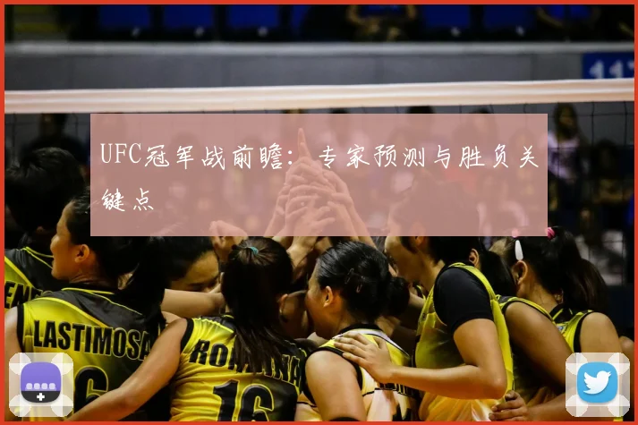 UFC冠军战前瞻：专家预测与胜负关键点
